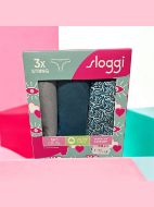 Εικόνα της 3Pack Sloggi Go Crush String Βαμβακερά Πετρόλ/Γκρι/Εμπριμέ.