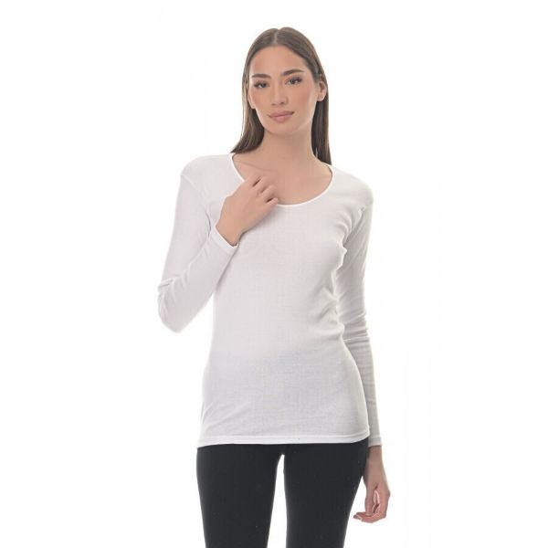 Εικόνα της Lido Underwear Μακρυμάνικο Λευκό Γυναικείο Φανελάκι 320