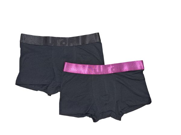 Εικόνα της 2 Pack Wrap Boxer Μαύρα Με Μεταλιζέ Λάστιχα Cherry/Black.