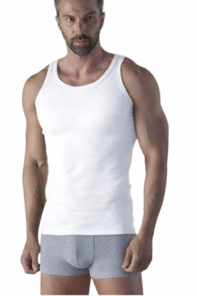 Εικόνα της 2Pack Wrap Λευκές Αμάνικές Φανέλες 95% Cotton - 5% Lycra.
