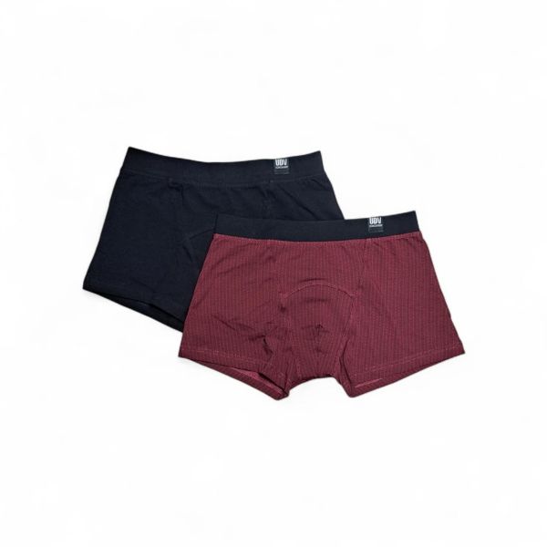 Εικόνα της 2Pack Vamp Boxer Μαύρο Εμπριμέ/Μπορντό Με Εσωτερικό Λάστιχο.