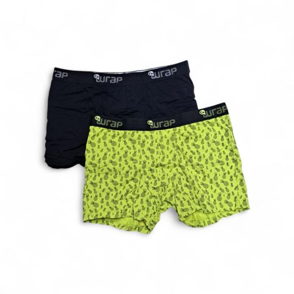 Εικόνα της 2Pack Wrap Boxer Εμπριμέ Λαχανί/Μαύρο.