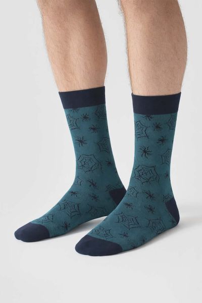 Εικόνα της Pournara Βαμβακερές Κυπαρισσί Ανδρικές Κάλτσες Με Σχέδιο.