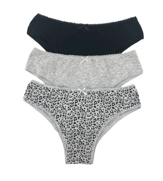 Εικόνα της 3Pack Ider Brazil Βαμβακερά Animal Γκρι/Μαύρο.