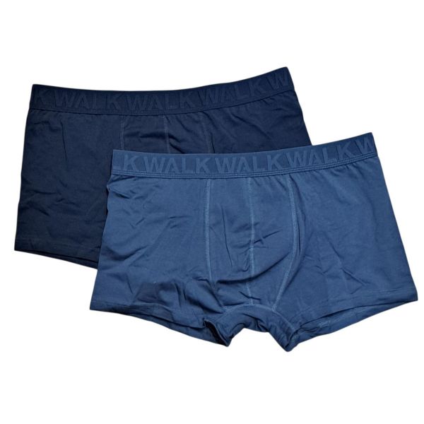 Εικόνα της 2Pack Walk Boxer Βαμβακερά Μπλε Σκ./Ραφ Με Εξωτερικά Λάστιχα.