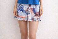 Εικόνα της Gisela Λευκό Εμπριμέ Σορτς Πιτζάμας.