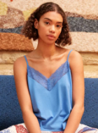 Εικόνα της Gisela Μπλε Top Πιτζάμας Με Δαντέλα.