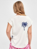 Εικόνα της Gisela Peanuts Βαμβακερές Γυναικείες Πιτζάμες Λευκό/Φούξια Εμπριμέ Σορτς.