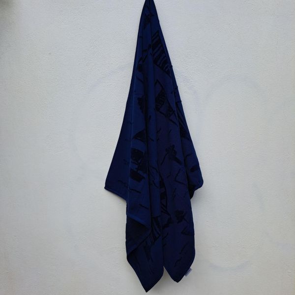 Εικόνα της Noidinotte Μπλε Βαμβακερή Πετσέτα Θαλάσσης Με Ανάγλυφο Σχέδιο (180X90).