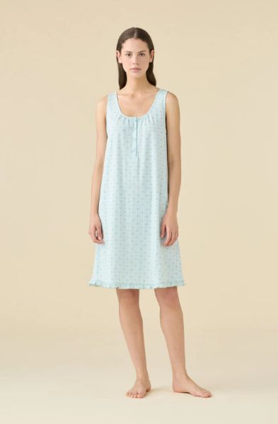 Εικόνα της Plus Size Noidinotte Βαμβακερό Γυναικείο Νυχτικό Με Ώμο & 4 Κουμπιά Βεραμάν.