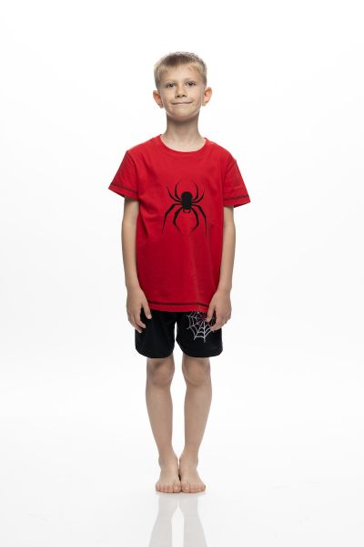 Εικόνα της Galaxy Βαμβακερή Κόκκινη/Μαύρη Παιδική Πιτζάμα.