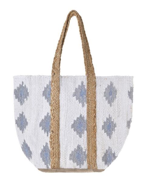 Εικόνα της Ble Resort Collection Τσάντα Θαλάσσης Λευκή/Γκρι 31X40X31.