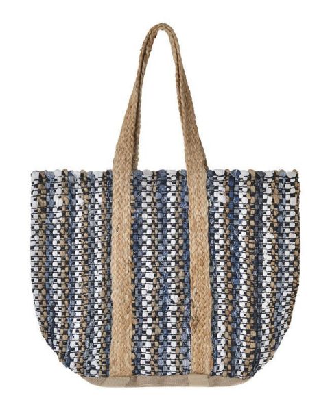 Εικόνα της Ble Resort Collection Τσάντα Θαλάσσης Μπλε/Μπεζ 31X40X31.