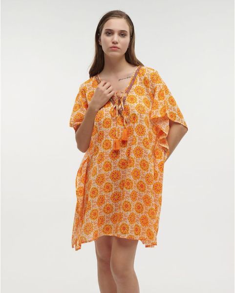 Εικόνα της Ble Resort Collection Κοντό Καφτάνι Πορτοκαλί.