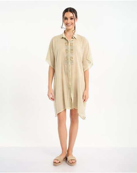 Εικόνα της Ble Resort Collection Λαδί/Μπεζ Πουκαμίσα.