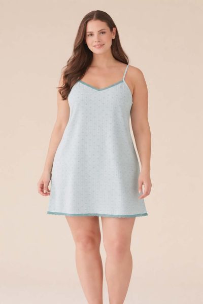 Εικόνα της Noidinotte Plus Size Βεραμάν Νυχτικό Με Ραντάκι.