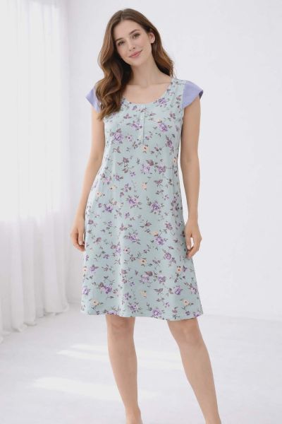 Εικόνα της Passion Βεραμάν Βαμβακερό Γυναικείο Νυχτικό Με 4 Κουμπιά .