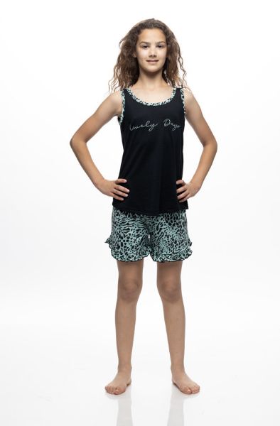 Εικόνα της Galaxy Βαμβακερή Παιδική Πιτζάμα Μαύρη/Μέντα.