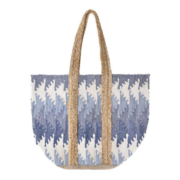 Εικόνα της Ble Resort Collection Μπλε/Λευκή Τσάντα Θαλάσσης 31X40X31.