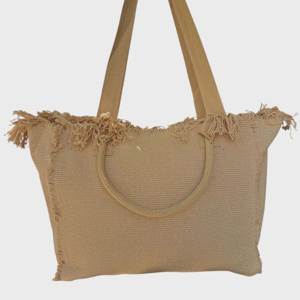 Εικόνα της Ble Resort Collection Μπεζ Τσάντα Θαλάσσης Με Φερμουάρ 55X32X20.