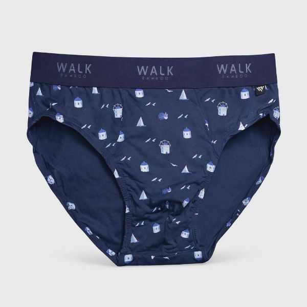 Εικόνα της Walk Bamboo Μπλε Εμπριμέ Ανδρικό Slip.