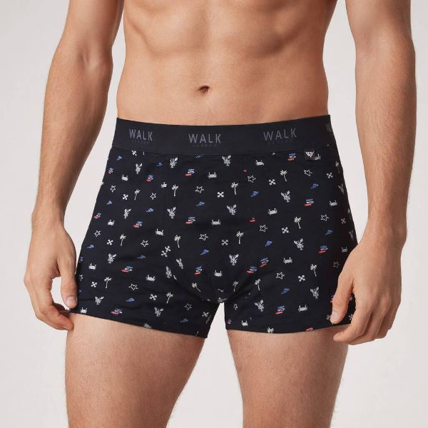 Εικόνα της Walk Bamboo Μαύρο Εμπριμέ Ανδρικό Boxer.