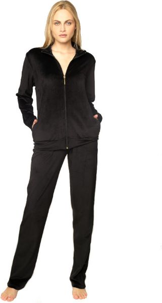 Εικόνα της Jeannette μαύρη γυναικεία βελούδινη φόρμα.