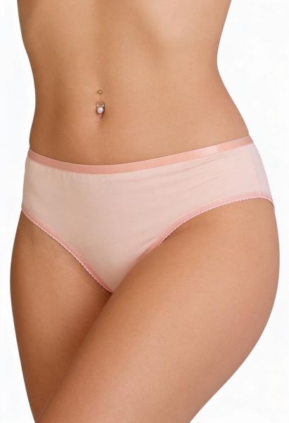 Εικόνα της Elite Plus Size Brazil Ψηλόμεσο Ροζ, Με Δαντέλα Πίσω.