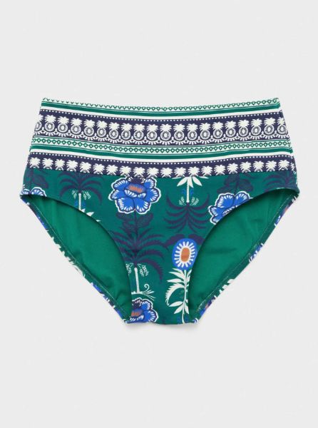 Εικόνα της Gisela Πράσινο Εμπριμέ Bikini Slip Μαγιό Ψηλόμεσο.