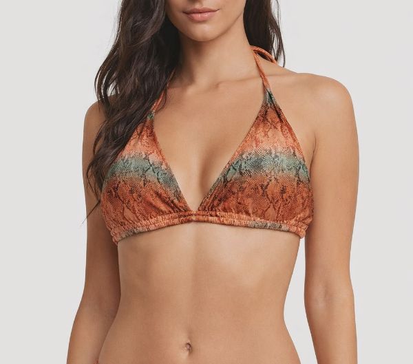 Εικόνα της Apple Καφέ Snake Bikini Top Τρίγωνο CupD/E.