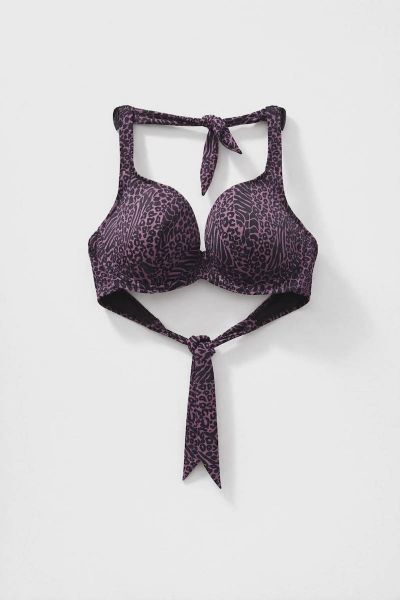 Εικόνα της Apple Savana Μωβ Bikini Top Με Μπανέλες & Ελαφριά Επένδυση.