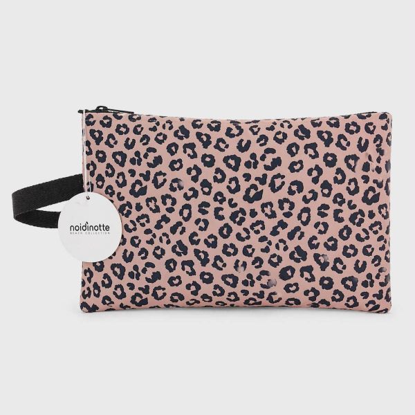 Εικόνα της Noidinotte Μπεζ Λεοπάρ Υφασμάτινο Τσαντάκι Με Φερμουάρ 30Χ20 .