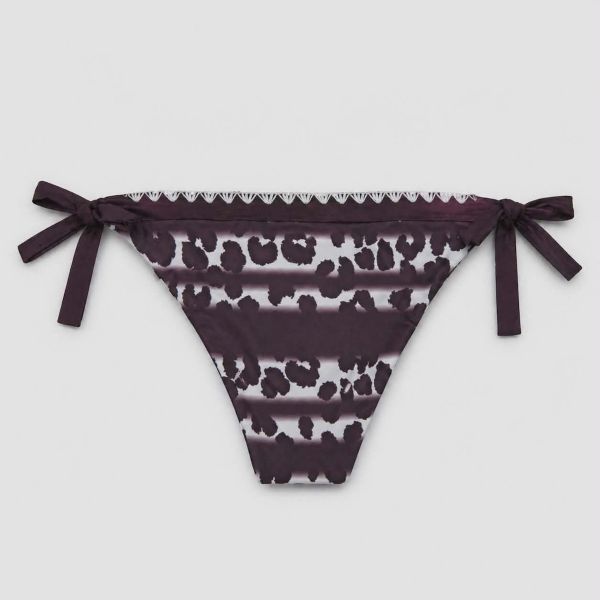 Εικόνα της Blu4u Μελιτζανί Λεοπάρ Δετό Bikini Slip.