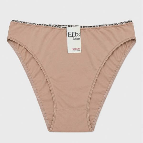 Εικόνα της Elite Βαμβακερό Μπεζ Slip Mε Λεοπάρ Λάστιχο.