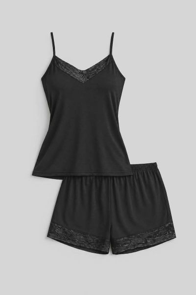 Εικόνα της Elite Viscose Μαύρο Babydoll Με Δαντέλα.