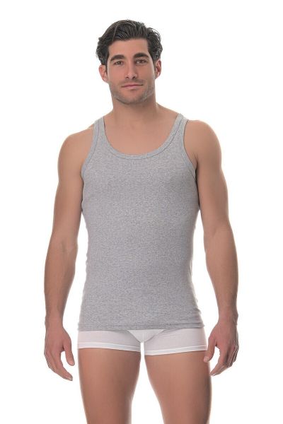 Εικόνα της Lido Underwear Βαμβακερή Ανδρική Αμάνικη Φανέλα Γκρι 201