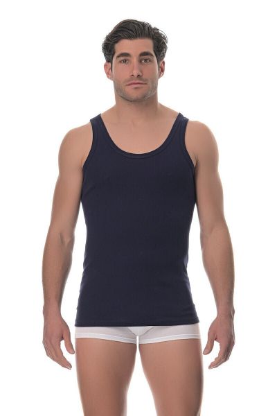 Εικόνα της Lido Underwear Βαμβακερή Ανδρική Φανέλα Αμάνικη σε Navy Μπλε Χρώμα 201