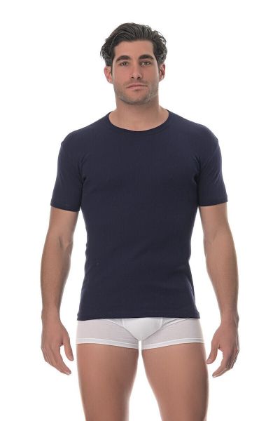 Εικόνα της Lido Underwear Ανδρική Φανέλα Βαμβακερή Κοντομάνικη σε Navy Μπλε Χρώμα 450