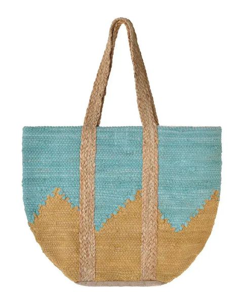 Εικόνα της Ble Resort Collection Ψάθινη Τσάντα Θαλάσσης Τιρκουάζ 5-42-099-0136
