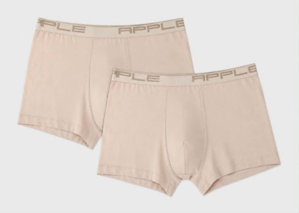 Εικόνα της 2Pack Apple Boxer Cotton Μπεζ Με Εξωτερικό Λάστιχο.