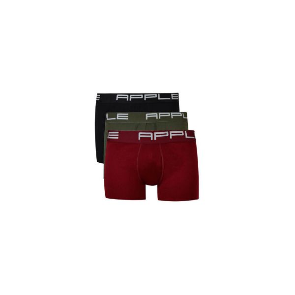Εικόνα της 3Pack Apple Boxer Ανδρικά Μποξεράκια Μαύρο, Μπορντό, Χακί 3Pack APP-0114965