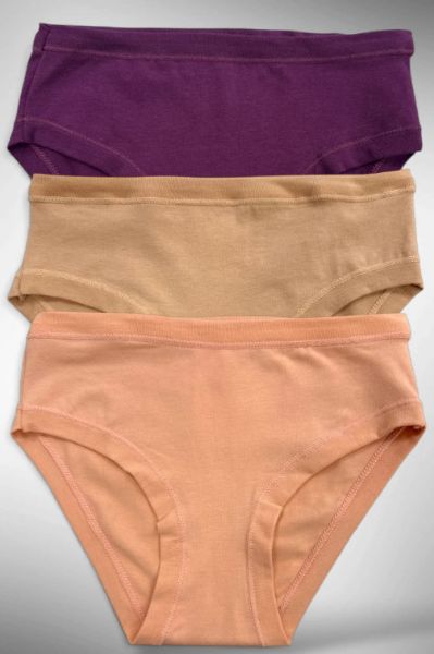 Εικόνα της 3Pack Ider Βαμβακερά Μονόχρωμα Παιδικά Εσώρουχα Μπεζ Ροδακινί/Δαμασκηνί/Μπεζ.