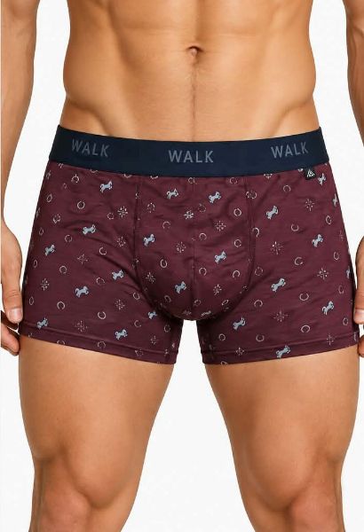 Εικόνα της Walk Bamboo Boxer Μπορντό Με Σχέδιο " Άλογα ".