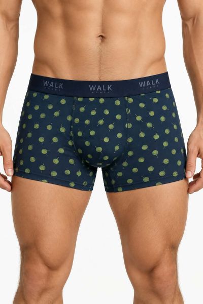 Εικόνα της Walk Bamboo Boxer Μπλε Με Σχέδιο "Ελιές".