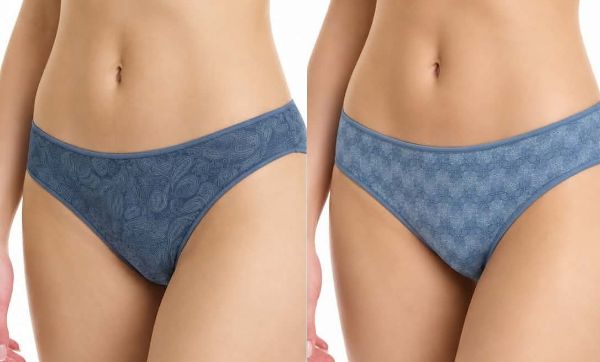 Εικόνα της 2Pack Walk Slip Bamboo Εμπριμέ Σιέλ/Ραφ.