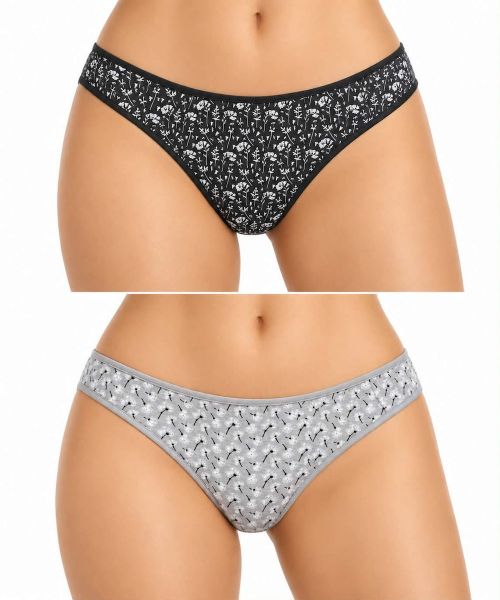 Εικόνα της 2Pack Walk Bamboo Slip Rio Εμπριμέ Ανθρακί/Γκρι.