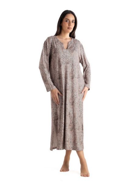 Εικόνα της Relax Animal Καφέ Καφτάνι Viscose.
