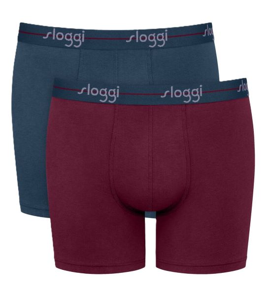 Εικόνα της Sloggi Start Short Ανδρικά Μποξεράκια Μπορντό-ανθρακί 2Pack 10206948-0033