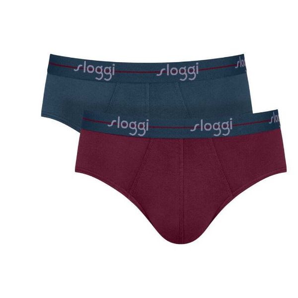 Εικόνα της Sloggi Start Midi Ανδρικά Σλιπ Μπορντό/ανθρακί 2Pack 10206949-0033