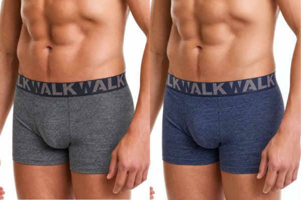 Εικόνα της 2Pack Walk Βαμβακερά Boxer Μπλε Τζιν/Ανθρακί.